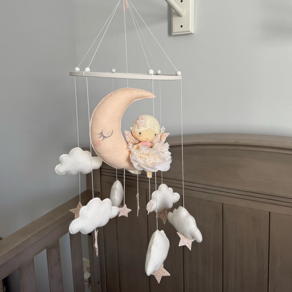 Dreamy Moon and Cloud Baby Mobile